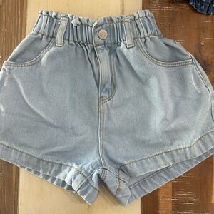 Zara Light Blue Elastic Denim Shorts 4/5